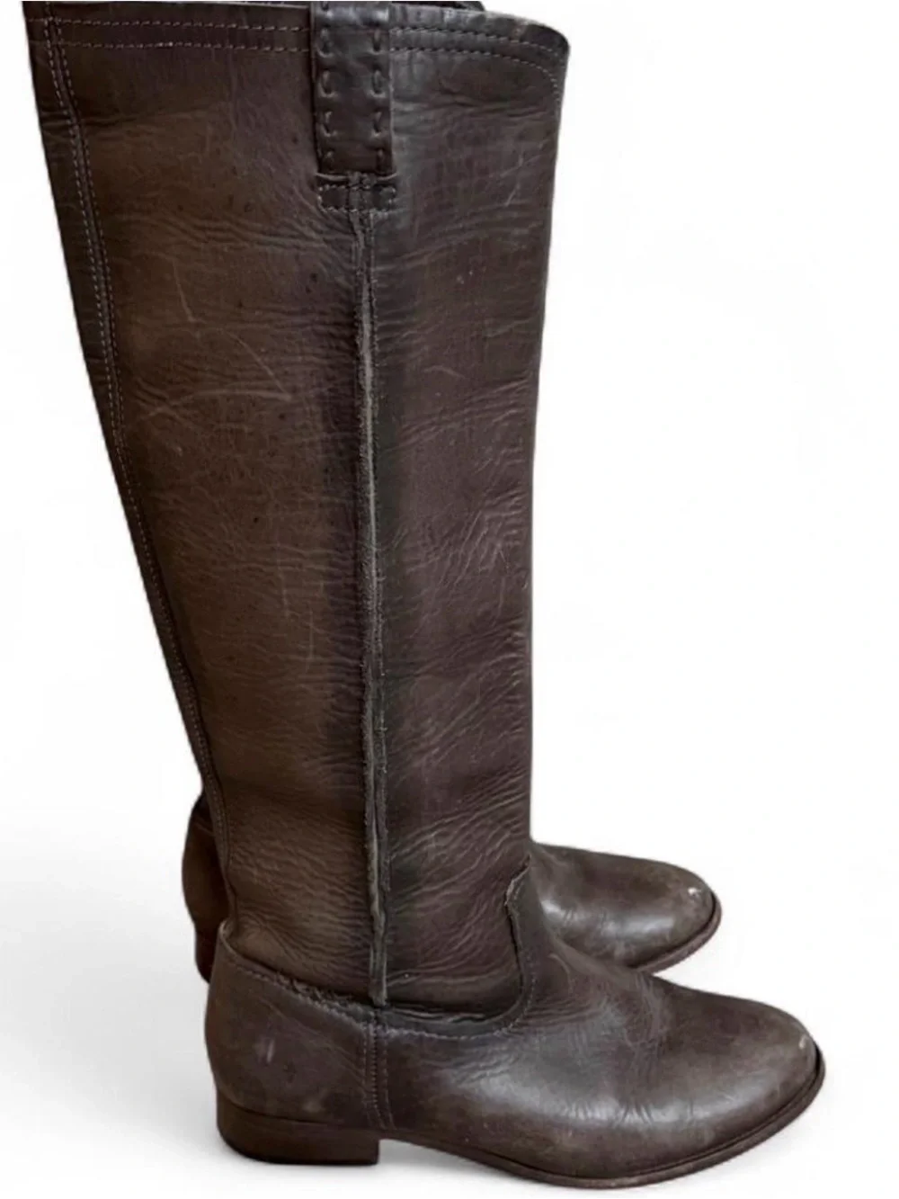 Frye‎ Cara Tall Riding Boots Gray Leather Size 9.5